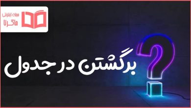 برگشتن در جدول