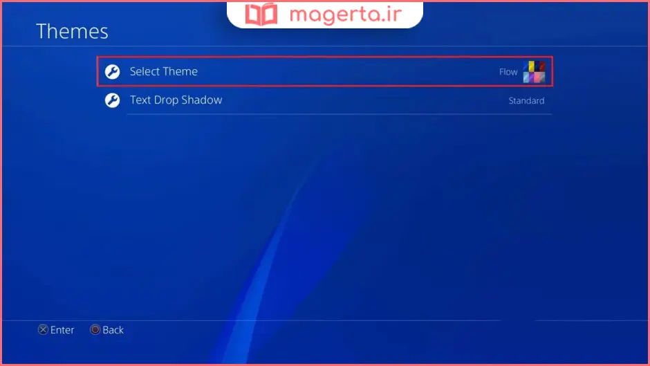 تغییر تم PS4 از تنظیمات کنسول