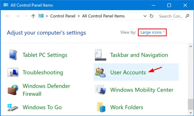 تغییر نام کاربری ویندوز از طریق Control Panel