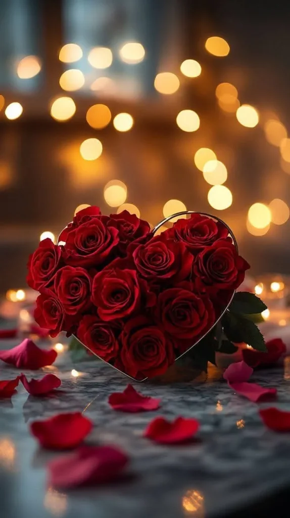 عکس پروفایل قلب و گل پاستیلی