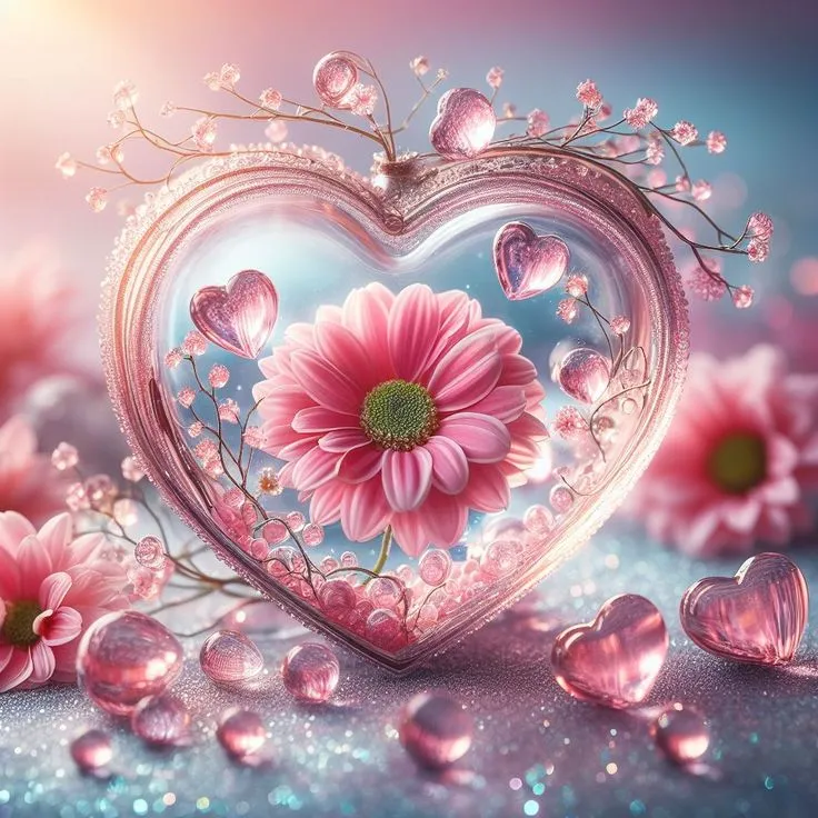 عکس پروفایل عاشقانه قلب و گل