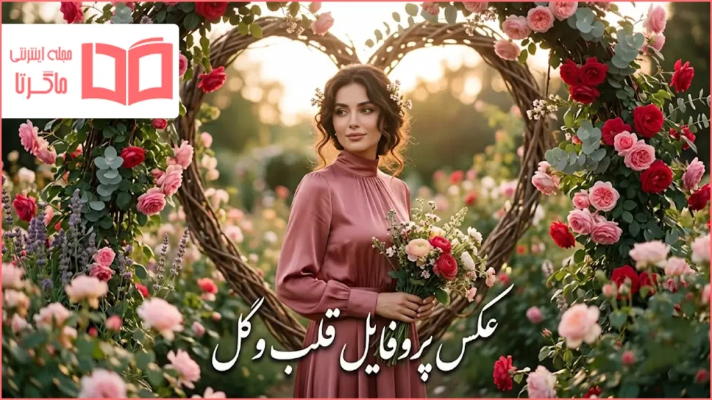 عکس پروفایل قلب و گل