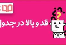 قد و بالا در جدول