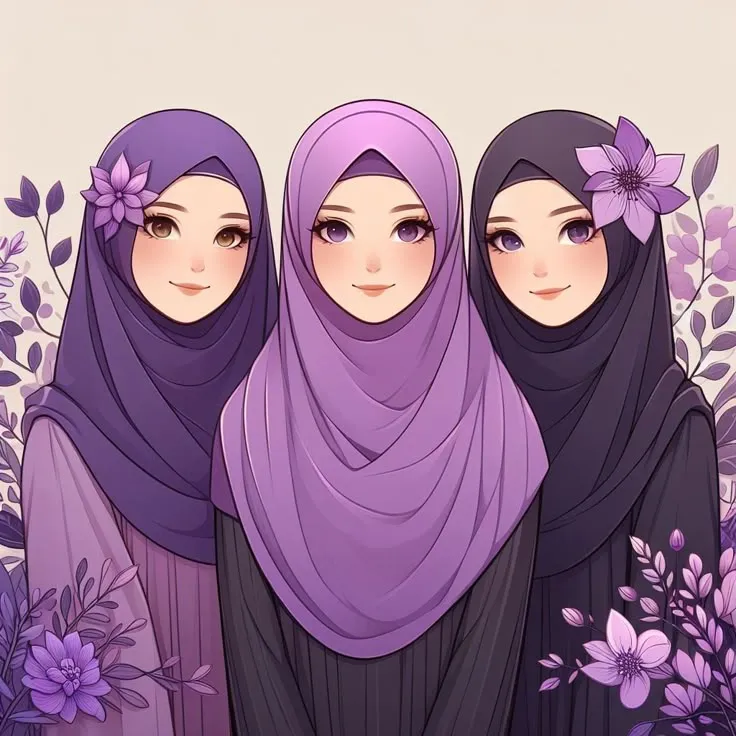 عکس پروفایل سه نفره دخترانه انیمه‌ای