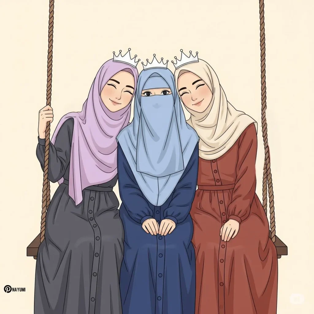 عکس پروفایل سه نفره دخترانه شاد و رنگی