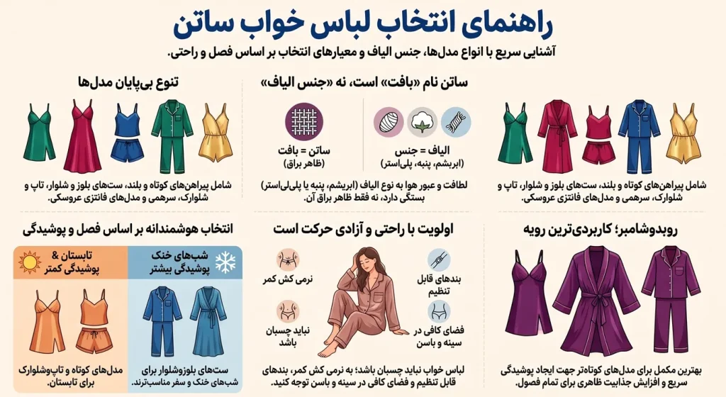 انواع مدل لباس خواب ساتن