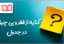 کنایه از فقر و بی چیزی در جدول