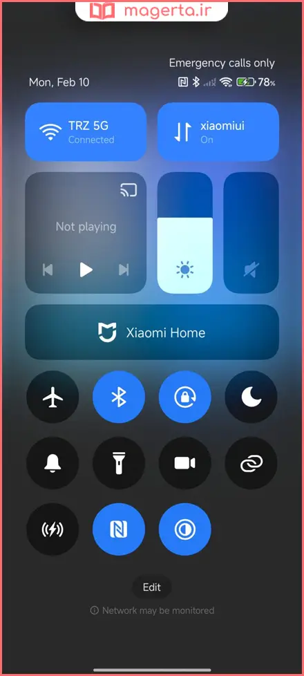 نسخه جدید Control Center گوشی شیائومی
