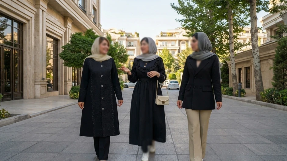 مدل های مانتو مشکی دکمه دار شیک