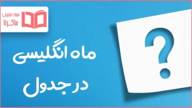 ماه انگلیسی در جدول