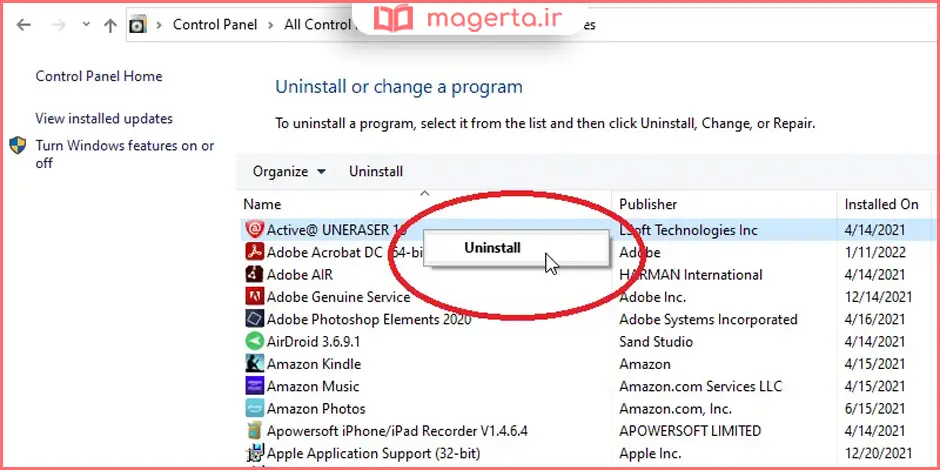 نصب مجدد برنامههای مشکلدار