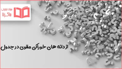 از دانه های خوراکی مقوی در جدول
