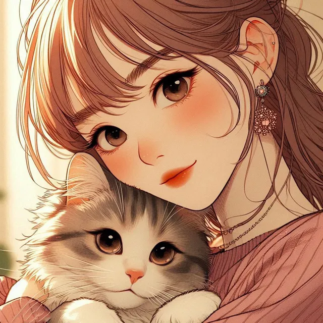 عکس پروفایل دختر با گربه برای ایتا