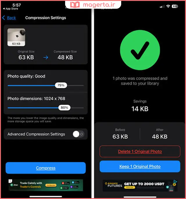 اپلیکیشن Photo Compress – Shrink Pics