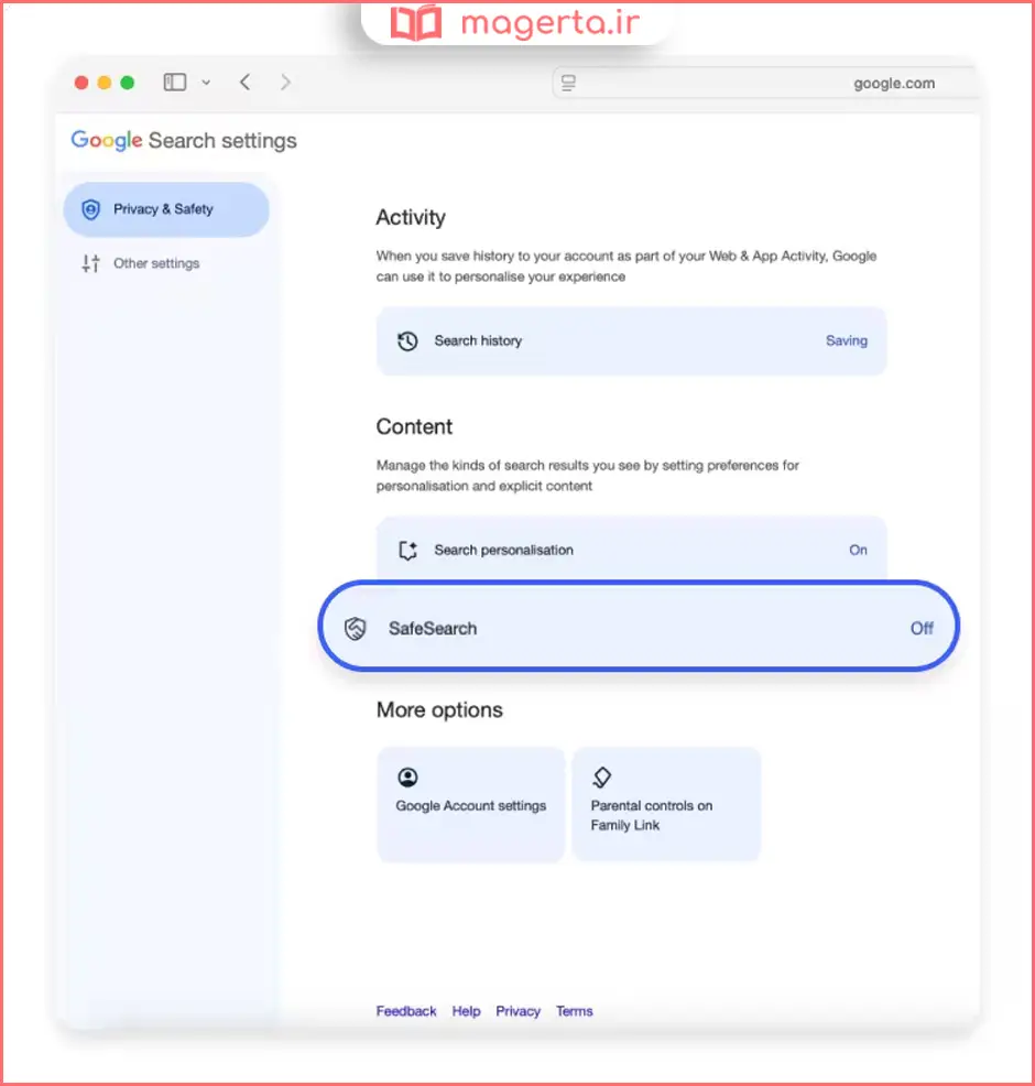 نحوه خاموش کردن SafeSearch از طریق مرورگرها