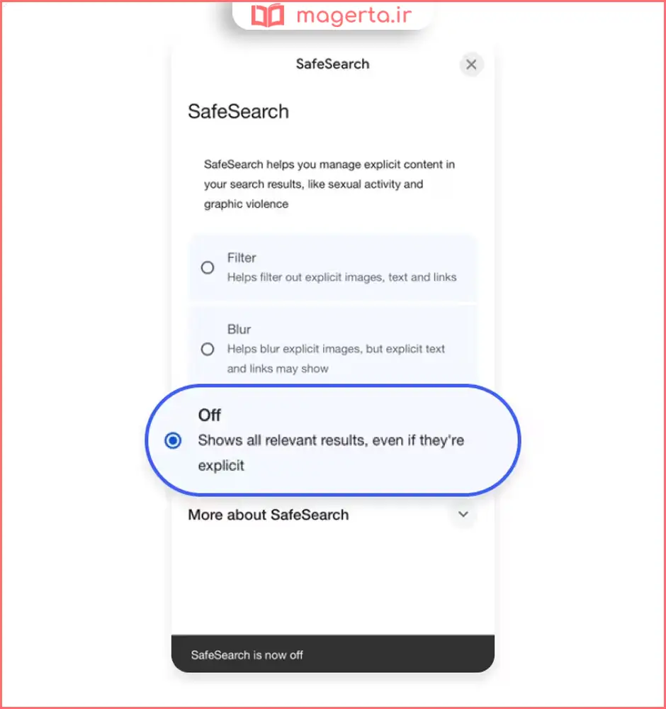 نحوه خاموش کردن SafeSearch در آیفون