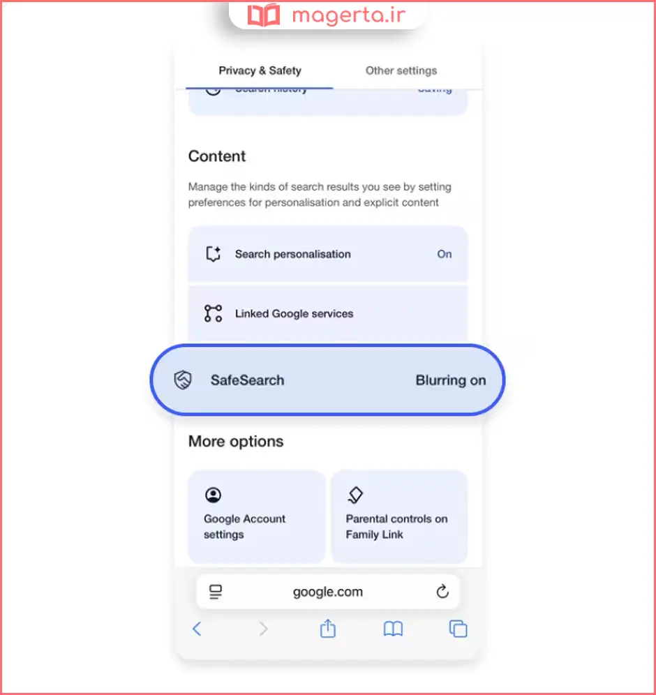 نحوه خاموش کردن SafeSearch در آیفون
