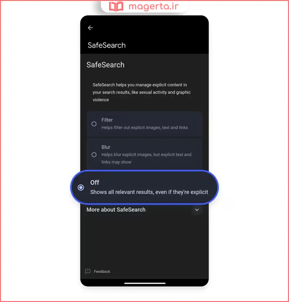 نحوه خاموش کردن SafeSearch در گوشیهای اندروید