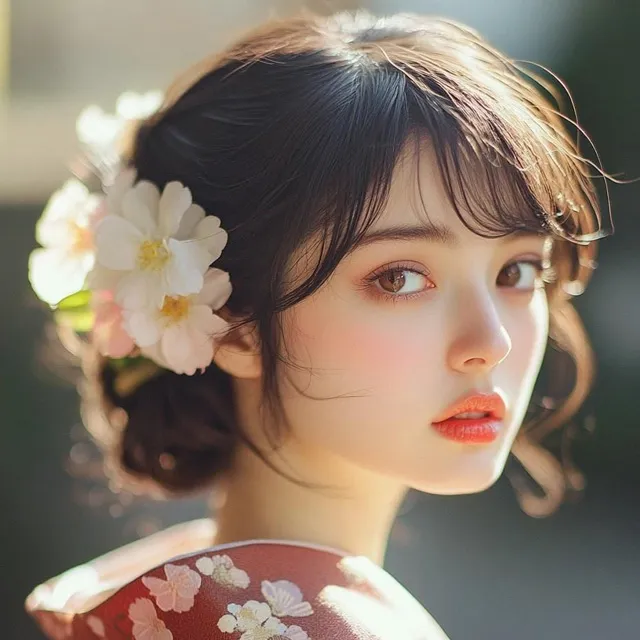 عکس پروفایل دختر ژاپنی با لباس سنتی