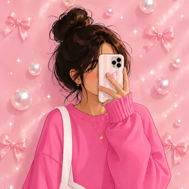 عکس پروفایل پینترستی صورتی لاکچری