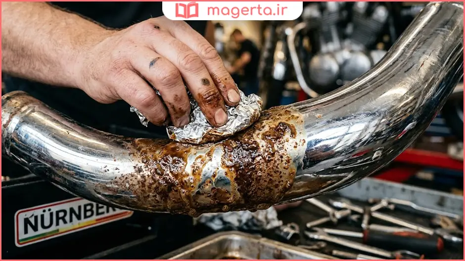مراحل گامبهگام تمیز کردن اگزوز و لولهها