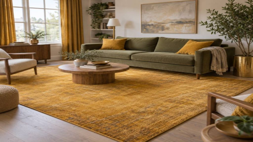 فرش خردلی، اخرایی و طلایی کهربایی (گرمای انرژی بخش)