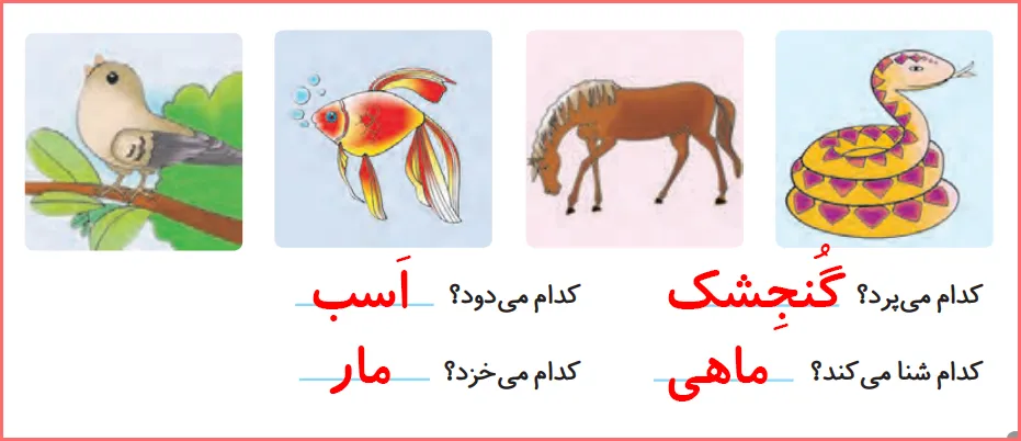 جواب تمرین های دوره ای صفحه ۱۰۰ درس ۱۵ نگارش اول دبستان