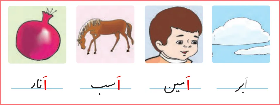 جواب تمرین های صفحه ۳۱ درس دوم نگارش اول دبستان