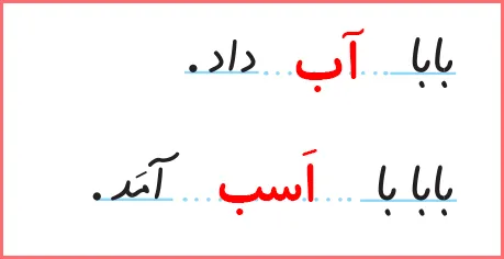 جواب تمرینات صفحه ۴۲ درس سوم نگارش اول دبستان