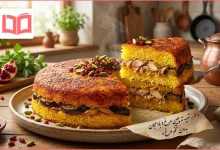 طرز تهیه ته چین مرغ و بادمجان بدون تخم مرغ برای چهار نفر