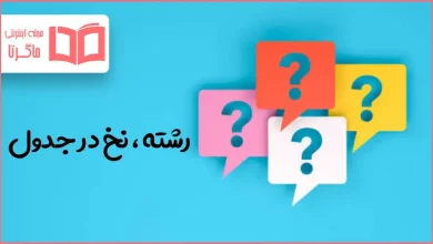 رشته ، نخ در جدول