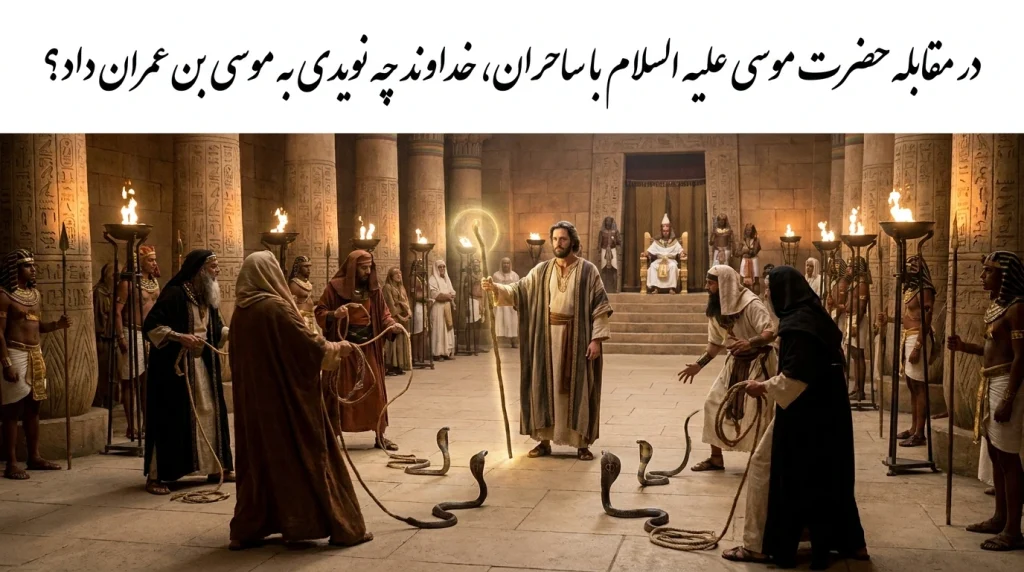 در مقابله حضرت موسی علیه السلام با ساحران، خداوند چه نویدی به موسی بن عمران داد؟
