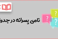 نامی پسرانه در جدول