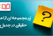 زیر مجموعه ای از اعداد حقیقی در جدول