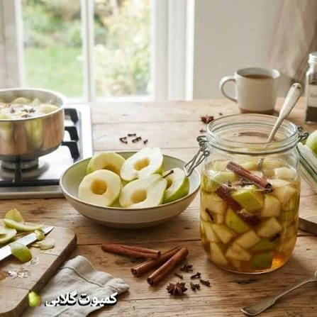 طرز تهیه کمپوت گلابی خانگی در شیشه
