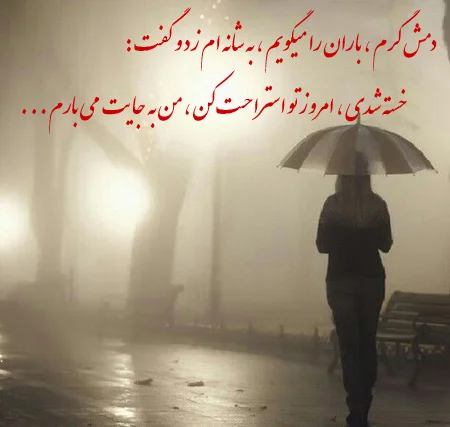 استوری عاشقانه همراه با جمله زیبا درباره نمنم باران