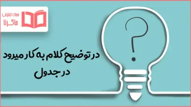 در توضیح کلام به کار میرود در جدول